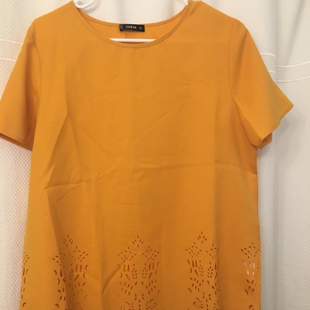 Shein Golden Short Sleeve Blouse